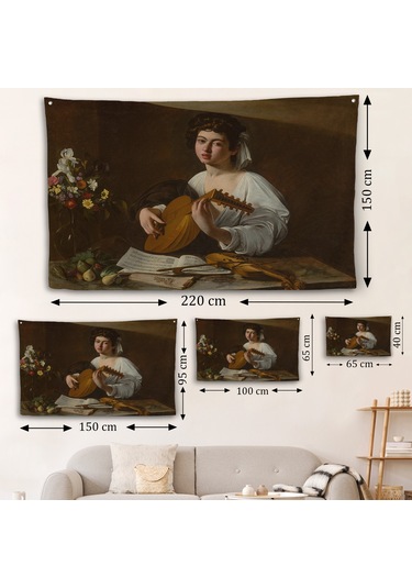 Caravaggio - Latva Çalan Kadın Duvar Örtüsü-7143