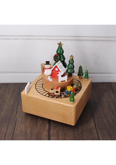 Suntek Çocuklar Için Döner Trenli Noel Treni Müzik Kutusu