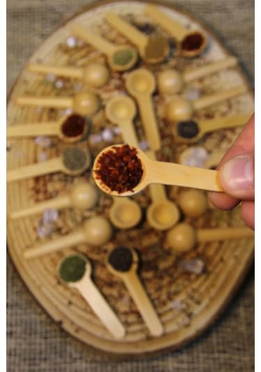 12 Adet Ahşap Baharatlık - Ölçek Kaşığı - Ahşap Kaşık 7 Cm