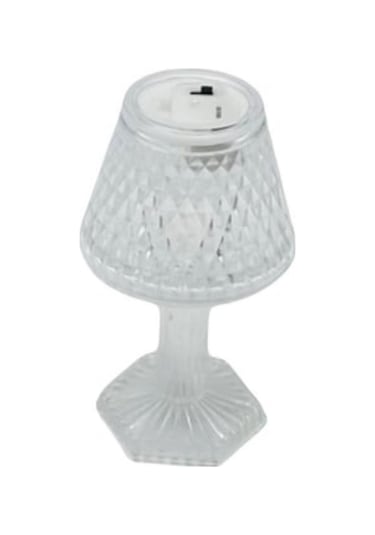 T.concept Dekoratif Şeffaf Pilli Mini Abajur 12 Cm Beyaz