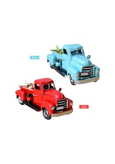 Fortunelane Klasik Metal Kamyon Dekoru: Masa Ve Ev Dekorasyonu İçin İdeal, Çocuklar İçin Noel Hediyesi, Mavi Renk Seçeneği Mavi Mavi