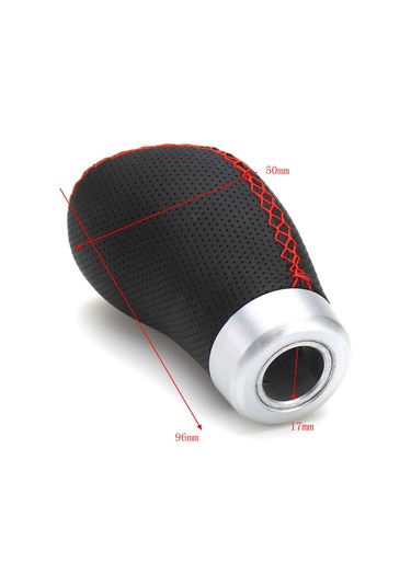 Moveevo Evrensel Araç Vites Kolu Başlığı, Metal+pu Deri, 3 Değiştirilebilir Kapağı 5-6 Vites , Tornavida Ve Adaptörler İçerir Siyah