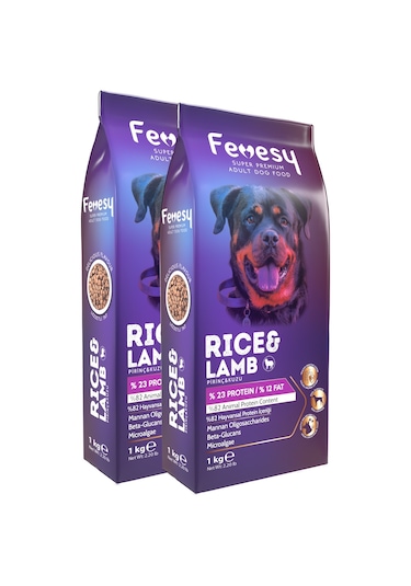Fevesy Kuzu & Pirinçli Yetişkin Köpek Maması 2 x 1 KG