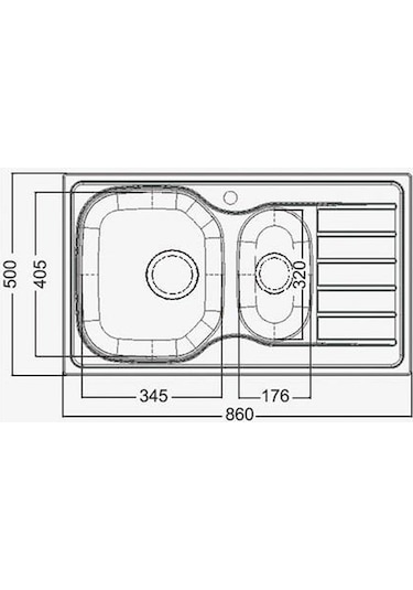 Artenova Kısa 1.5 Göz Paslanmaz Çelik Eviye 86 x 50 Sağ