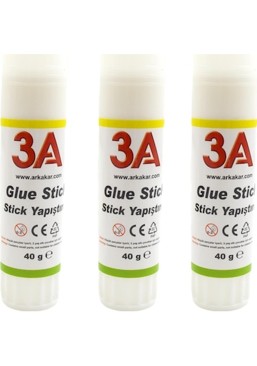 3A Glue Stick Yapıştırıcı 40 gr Kod:904 3 Adet