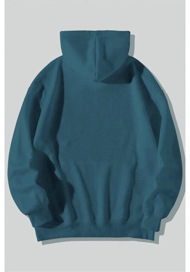 Unisex Happiest Baskılı Oversize Kapşonlu Sweatshirt 001