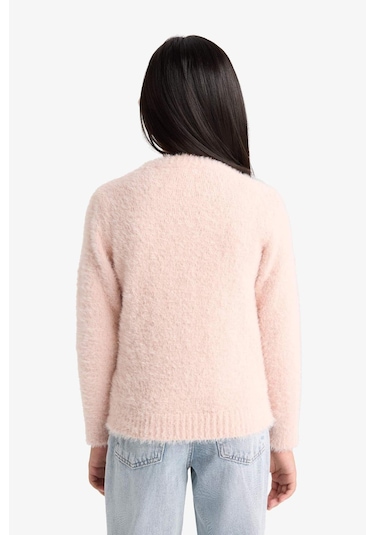 Defacto Kız Çocuk Bisiklet Yaka Triko Kazak Y2640a625wnpn437 Pembe-pn437