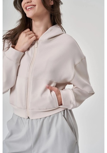 Exuma Kadın Fermuarlı Kum Rengi Sweatshirt 1529109-kum Kum