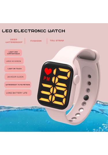 Tenfowee Xr4563 Spor Led Saat - 50m Su Geçirmez, Gece Işığı, Tarih/ay Gösterimi, 24 Saatli, Uzun Pil Ömrü, Tpu Kordon - Turuncu