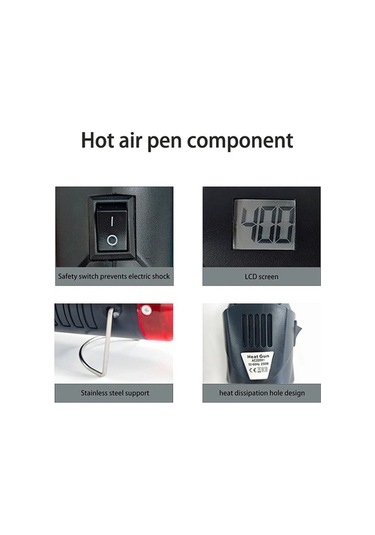 Createtech 220v Sıcak Hava Tabancası, 250w, Us/eu Prizli, Isı Üfleyici, Modern Tasarım