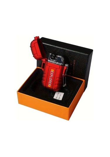 Techbloom Dual Arc Usb Sarjli Cakmak Portatif Ruzgara Dayanikli Kirmizi Kamp Ve Doga Yuruyusu Icin Ideal Altın