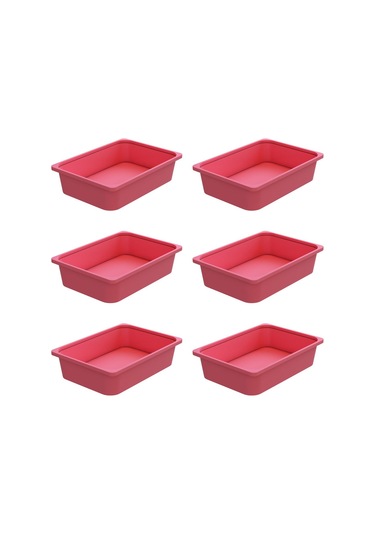 Montessori Oyuncak Dolabı Kutusu Saklama Kutusu Çocuklar İçin Aktivite Kutusu 6 Adet Pembe Pembe