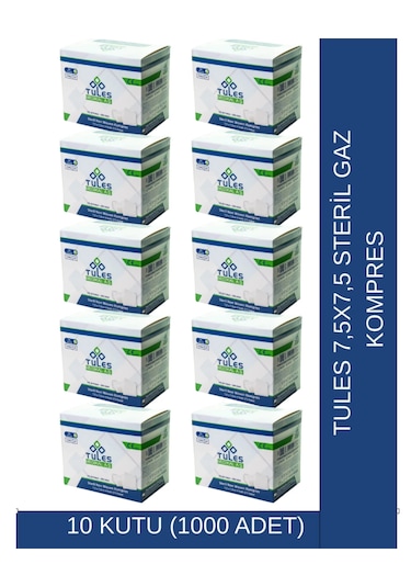 Tules 7,5x7,5 Nonwoven Steril Emici Kompres 10 Kutu 1000 Adet