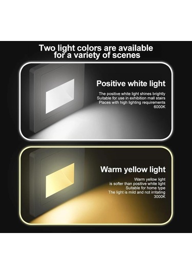 Gösterilen Led Duvar Lambası Anahtarı Kontrolü Merdiven Kılıfı Işığı Ac85-265v Adım Lamba Koridor Aydınlatma Kapalı Duvar Aydınlatma Soğuk Beyaz 5500-7000k , Gri Sıcak Beyaz Işık