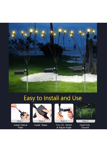 Gajeena Siyah Güneş Enerjili Bahçe Işığı - 6 Lü Renkli Led, Ip65 Su Geçirmez, Otomatik/el Kontrol, 8-15 Saat Süre, Çimen Ve Bahçe Dekorasyonu