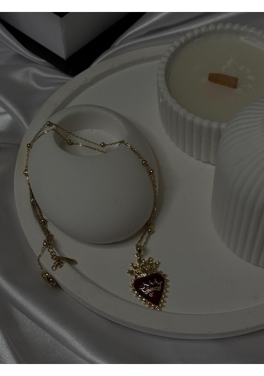 Tasarımlı Figürlü Çelik Kolye Gold