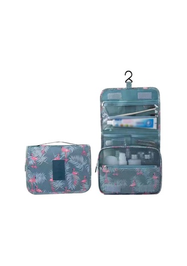 Mufunye Seyahat Tuvalet Çantası, Çok İşlevli Su Geçirmez, Gri Flamingo