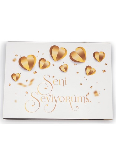 Sevgililer Günü Çikolatası Seni Seviyorum Baskılı Çikolata Altın 42 Adet