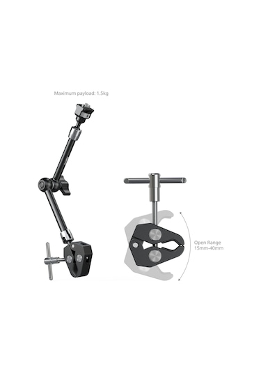 Smallrig 5311 Yengeç Şekilli Kelepçeli Sihirli Kol 11'' Siyah