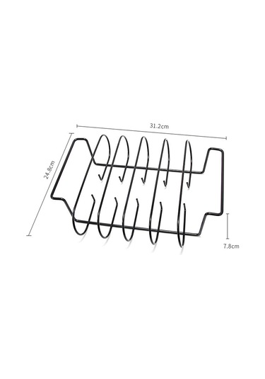 Kosona Metalik Izgara File Sıcak Tutucu, 25.7x30.7x7.7cm, 407g, Barbekü Steak Rafı Çok Renkli