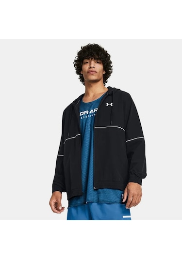 Under Armour Baseline Woven Erkek Siyah Ceket Düz 1383400 Siyah