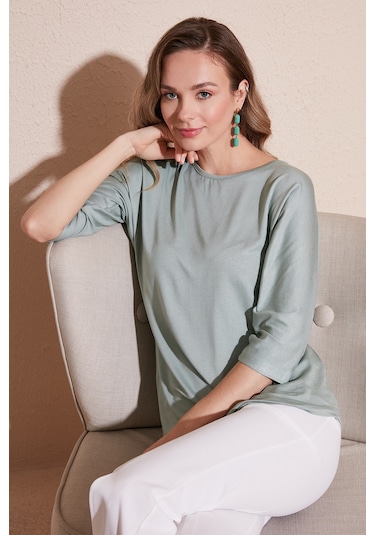 Lela Bisiklet Yaka Truvakar Kol Bayan Bluz 5861416Y Çağla