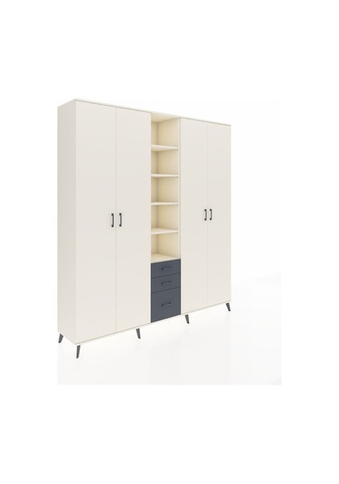 Hyperion Dolap 17 Raflı 3 Çekmeceli 4 Kapaklı 220x44x243 Aytaşı-aytaşı/antrasit Aytası/antrasıt