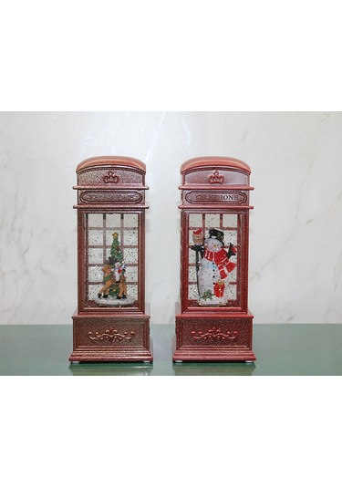 Işıklı Müzikli Kar Küresi - Yılbaşı Telefon Kulübesi Temalı