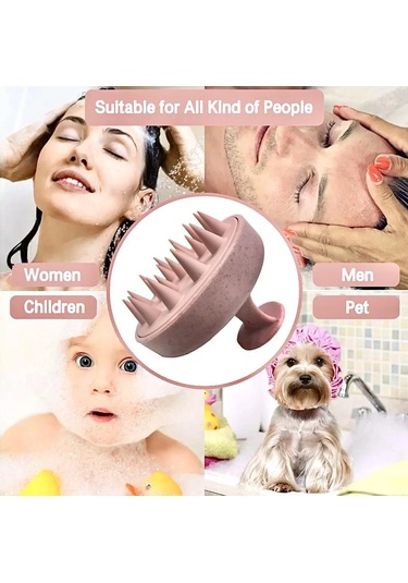 Mavi Buğday Samanı Silikon Kafa Yıkama Temiz Bakım Saç Kökü Kaşıntı Saç Derisi Masaj Tarak Duş Fırçası Banyo Spa Kepek Önleyici Şampuan