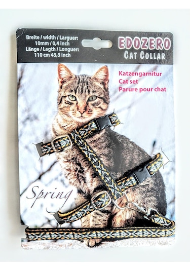 Edozero Kedi Göğüs Tasma Takım Siyah M