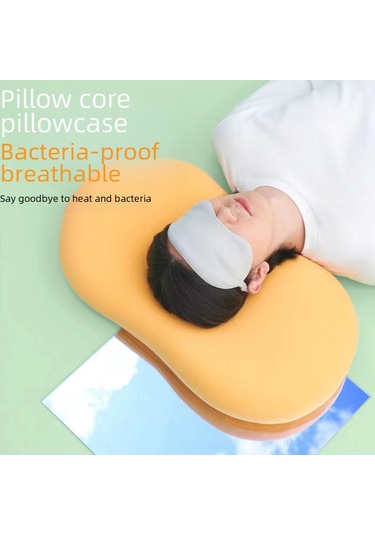 Yunboo Yumuşak Hafıza Köpük Kedi Şekilli Boyun Destekli Yatağa Uyumlu Uyku Yastığı, Ticari Satış İçin Mavi 35x55cm, 500g Mavi