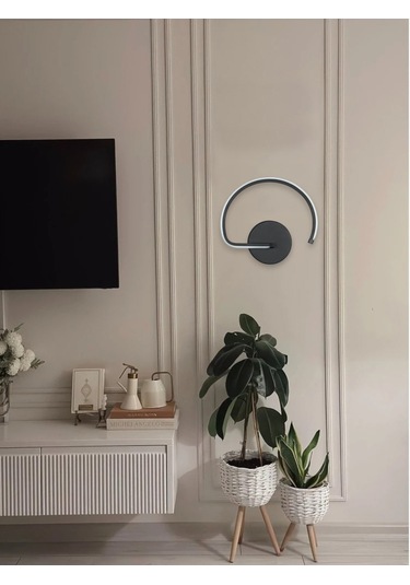 Gigi Aplik Siyah Renk Gün Işığı Ledli Banyo Led Duvar Aplik Siyah