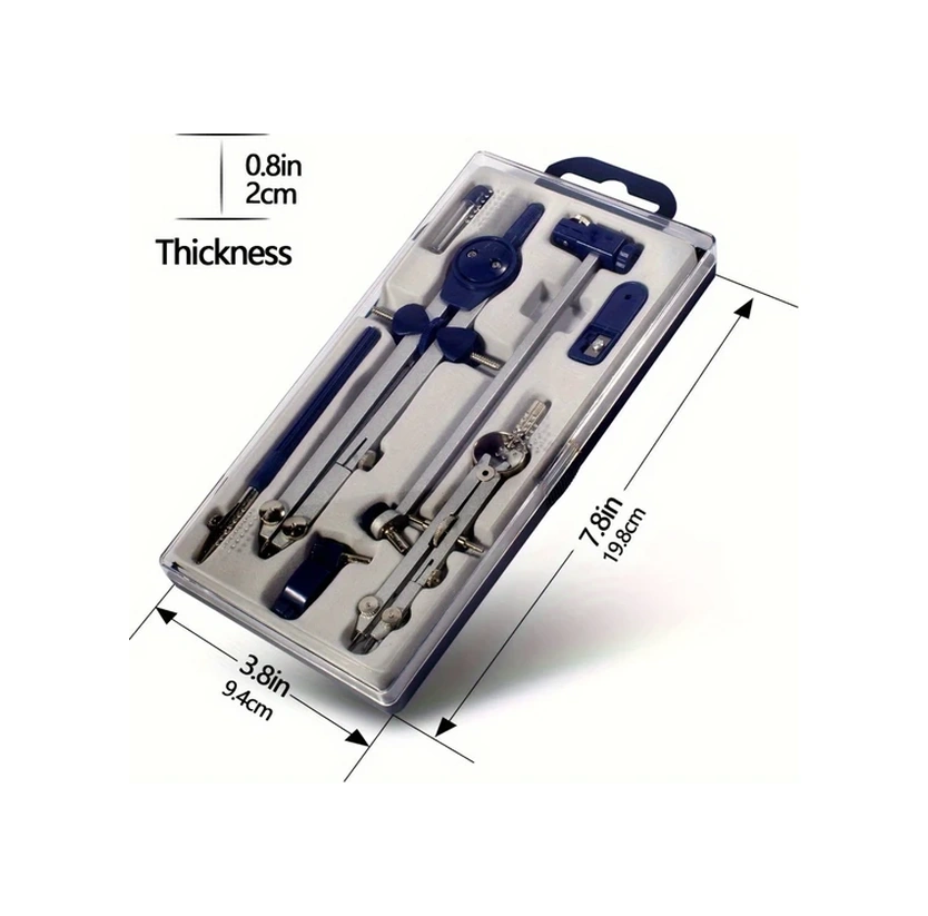 Wangxi Kırmızı 13 Parça Profesyonel Geometri Seti, Mühendisler İçin Metal Pergel Ve Çizim Araçları