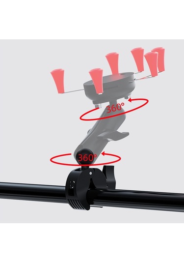 Kamera Telefon Tutucu Bilyalı Başlık Tabanı Canlı Sürüş Atış Gidonu Döner Kelepçe Hızlı Çıkarma Siyah