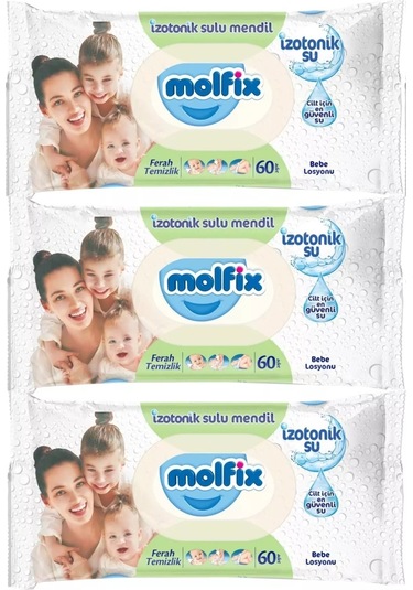 Molfix Izotonik Sulu Ferah Temizlik Islak Havlu Mendil 3Lü 180 Yaprak