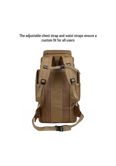 Lemestar Kahverengi Kanvas Outdoor Sirt Çantasi - Genis Hacimli, Bölmeli Tasima Ve Organizasyon Icin Tasarlanmis - 65 Cm Boy Haki