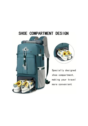 Chuangyinshop Siyah Erkekler İçin 17.3 İnç Laptop Çantası Büyük Kapasiteli Ayakkabı Bölmeli Omuz Çantası Pudra