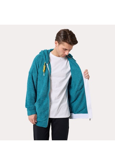 Mavi Fila Kapşonlu Sweatshirt Terry Fabric Lu411124 Mavi