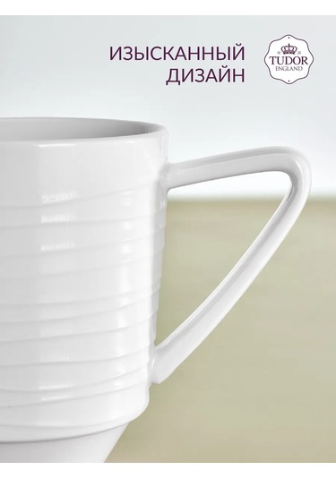 Tudor England Royal Circle 350 Ml Porselen Çay Fincanı, 2'li Set 418601057 Beyaz