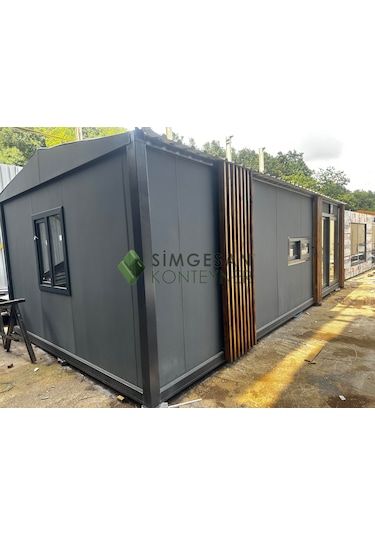 Simgesan Konteyner Ev 400x800 Ahşap Pergoleli Konteyner Ev