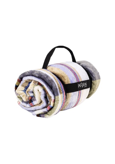 Peluş Polar Kamp Battaniyesi - Haki Ekose - Acil Durum Battaniye - Argeus Camp Çok Renkli