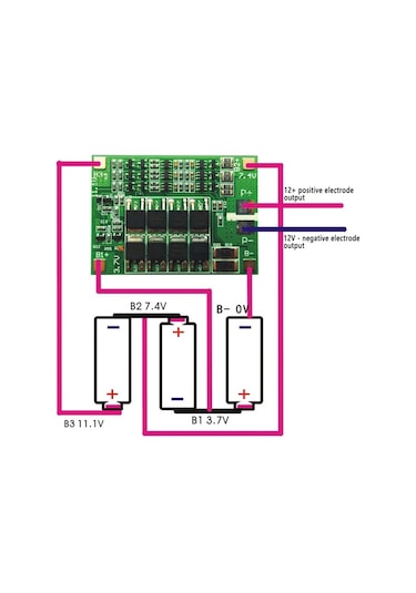 3S Bms 40A 18650 Lityum Pil Lipo Pil Şarj Koruma Devresi Balanslı