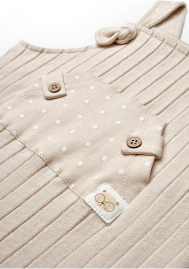 Bebek Salopet %100 Organic Pamuk Yenidoğan Serisi - Csy8114 Ekru