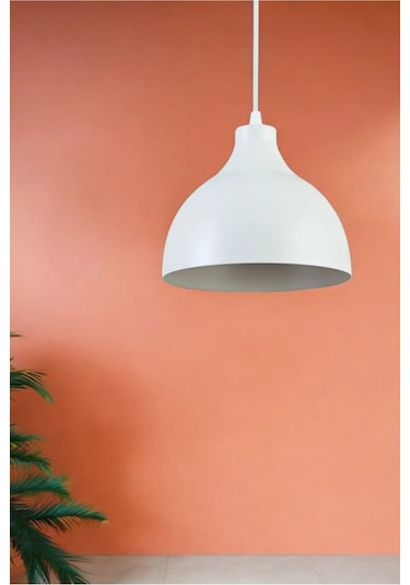 Shine Metal Tekli Beyaz Sarkıt Avize Retro Rustik Model Avize