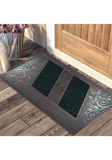 Welcome Yazılı Toz Tutma Özellikli Kauçuk Kapı Önü Paspası (507925237)