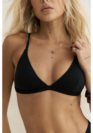 Mai Collection Mai Studios Co. Bagus Askılı Üçgen Siyah Bikini Üstü Siyah