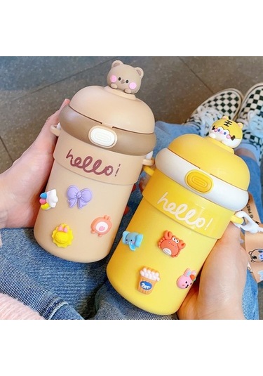 Öğrenci Süper Sevimli Cam Bardağı Geçer Ve Hasır Fincan Ins Tarzı Kız Yüksek Bir Görünüme Sahiptir Ve Küçüktür Dango Su Bardağı 500ml Ogpcqj Diğer