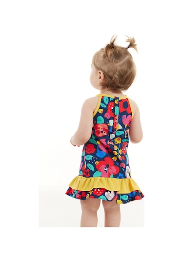 Denokids Çiçekli Kız Bebek Poplin Elbise
