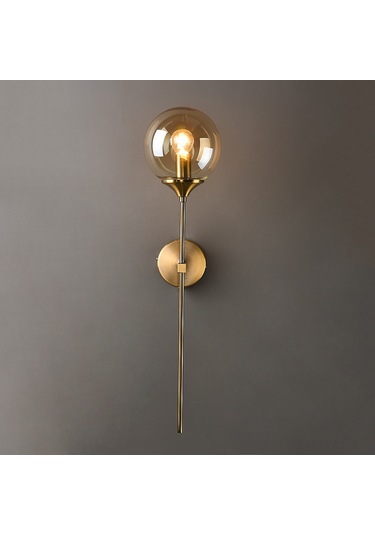 Symbee Amber A Tipi Cam Duvar Lambası - Modern Minimalist Ev Dekorasyonu, Oturma Odası, Yatak Odası, Koridor Için Fonksiyonel Aydınlatma Işık Kaynağı Hariç Kehribar