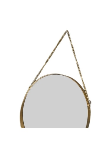 Pazly Yuvarlak Yatak Tarzı Suntek İskandinav Duvar Banyo Aynası İp Altın